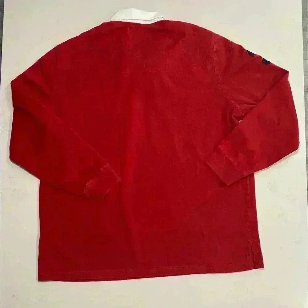 Ralph Lauren Polo men’s red Long sleeve Big Pony Polo Shirt - Picture 3 of 5